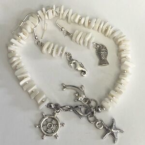 Seashell beach bracelet set